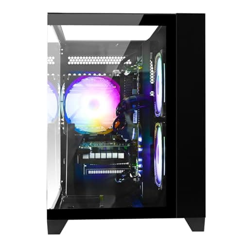 WIWB Gaming PC Desktop Ryzen 7 5700X, RTX 4060 Ti, 16GB DDR4 RAM, 1TB SSD, DDR4 RAM, Prebuilt Tower Computer for Gaming, Home (Black) — view 5