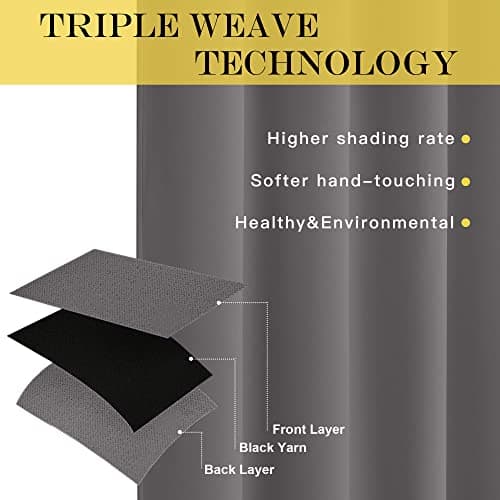 NICETOWN Blackout Window Curtain for Bedroom - (Grey Color) Home Decoration Thermal Insulated Room Darkening Drape/Drapery, W52 x L63 Inch, 8 Grommets/Rings Top, 1 Panel — view 4