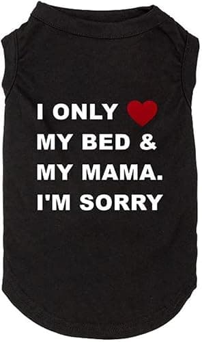 weokwock Dog Shirts Letter Printed Vest for Small Large Dogs Slogan Costume Dog Pajamas Puppy Gift Pet Clothes Mama's Boy(XX-Large, O-Black)