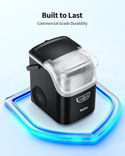 SenCre Nugget Ice Maker with Handle, 40lbs/Day Countertop Ice Maker Ready in 5 Mins, Soft Sonic Ice, Auto-Cleaning Ice Makers Portable Ice Machine for Home Kitchen Office Party & Large Families — view 5