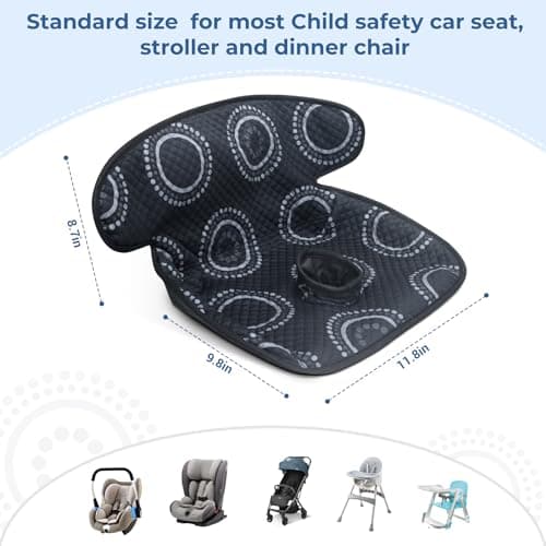 COOLBEBE Car Seat Protector for Potty Training, 11.8in Dry Waterproof Car Seat Liner Toilet Training for Baby Toddler, Piddle Pads Cover Car Seat Pad for Strollers & Carseat (Black, 2Pcs) — view 5