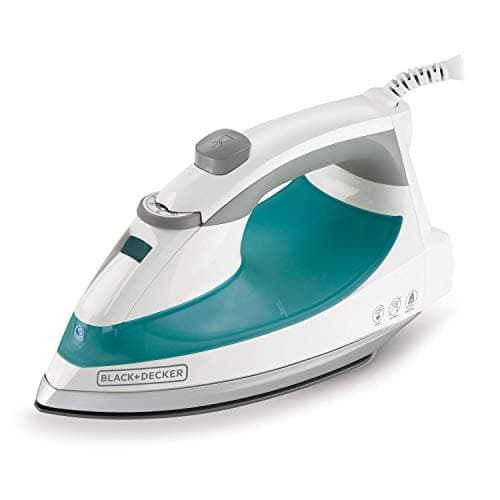 Black+Decker Lightweight Steam Iron for Clothing, Smart Steam Techology, Anti-Drip, Teal, 1200W, IR0820C