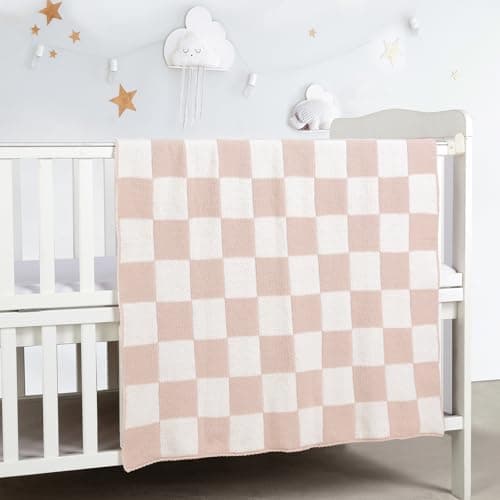 CREVENT Set for Girls -Diaper Caddy Organizer Basket with 2 Blankets, 1 Taggie, 1 Lovey, 3 Socks，1 Headband，1 Gift Bag with Ribbon - Newborn Essential Gift Set (Pink)