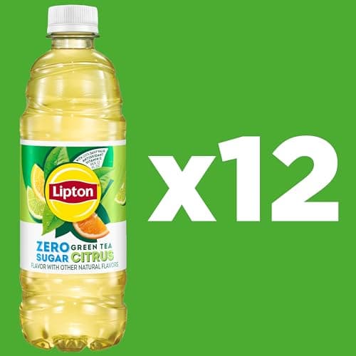 Lipton Zero Sugar Iced Tea, Green Tea Citrus, 16.9 fl oz Bottles, (12 Pack), 100% DV Vitamin C — view 2