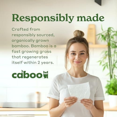 Caboo Tree Free Napkins, 4 Packs of 250, 1000 Total Napkins, Sustainable & Disposable Kitchen Napkin — view 2