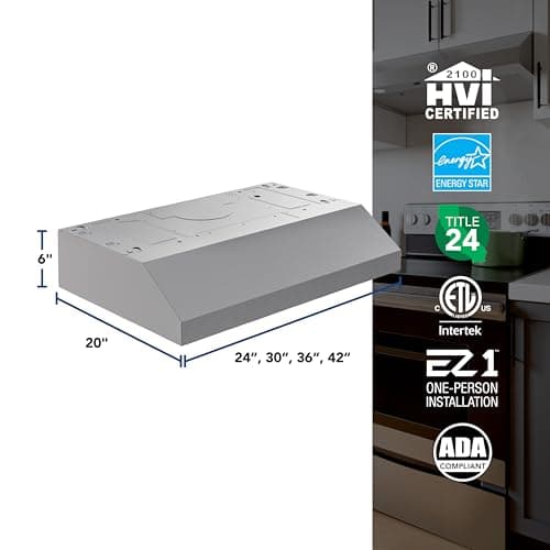 Broan-NuTone 30-Inch Stainless Steel Under Cabinet Range Hood- Trusted Quiet Power with 350 CFM, 1.5 Sones for Effective Everyday Kitchen Ventilation — view 5