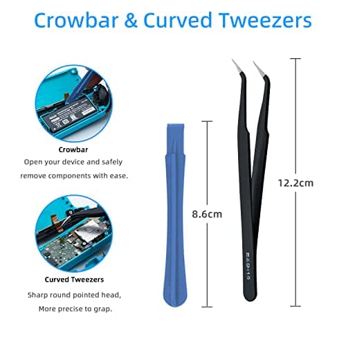 Mcbazel Joycon Joystick Replacement for Nintendo Switch, Switch OLED, Switch Lite(NOT for Switch 2) - 3D Replacement Joystick Analog Thumb Stick with +&Y-Screwdriver, Pry Tool, Tweezer Kit — view 3