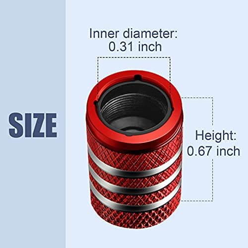 Tire Valve Stem Cap Cover - 5 Pack Corrosion Protection Leak-Proof Tire Air Caps Universal for Car Truck Motorcycle and Bike Red — view 2