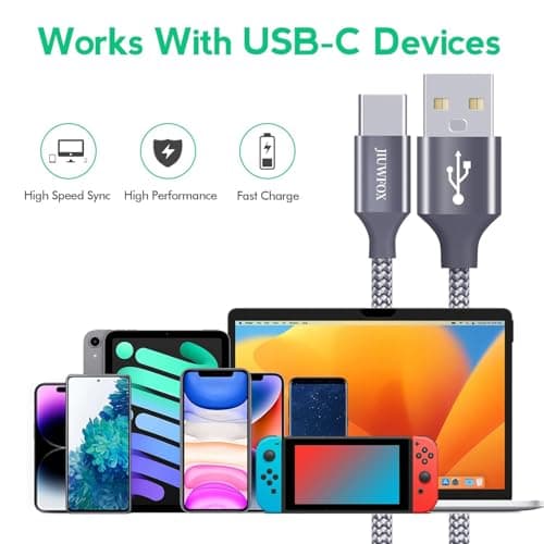 JIUWFOX 3Pack 10 ft USB C Cable Fast Charging for iPhone 17/17 Pro/17 Pro Max/16 Pro/16 Pro Max/15 Pro Max, Galaxy S25 S24 S23 A17 A16 and More — view 5
