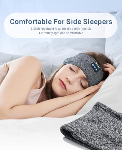 Perytong Sleep Headphones Wireless, Bluetooth Sports Headband Headphones with Ultra-Thin HD Stereo Speakers Perfect for Sleeping,Workout,Jogging,Yoga,Insomnia, Air Travel, Meditation (Charcoal Grey) — view 5