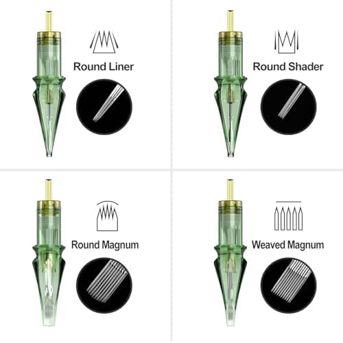 Tattoo Needle Cartridge,Solong Pro 20Pcs Disposable Tattoo Needles 1203 Round Liner X-Taper Tattoo Cartridge Needles(1203RL) EN01S-20-1203RL-X — view 2