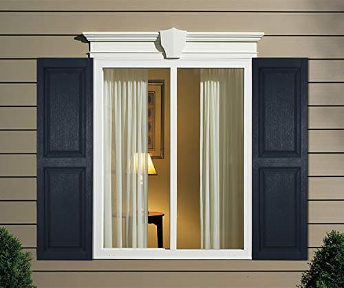 Shutters, Raised Panel Shutters, Standard Raised Panel Exterior Vinyl Window Shutters, Black, (1 Pair = 2pcs) 12"W x 60"H