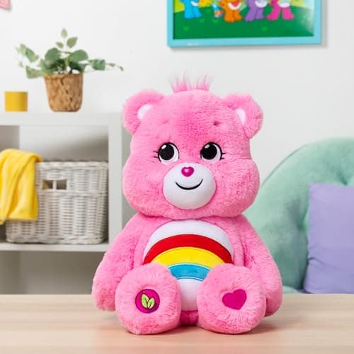 Care Bears 14" Cheer Bear Plushie - Medium Size - Pink Plushie for Ages 4+ – Perfect Stuffed Animal Holiday, Birthday Gift, Super Soft and Cuddly – Good For Girls and Boys, Employees, Collectors — view 5