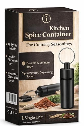 Superfine Kitchen Seasoning Holder | Compact Spice Metal Container Bottle | Coarse to Fine Salt Pepper Jar - Black Aluminum Seasoning Canister for Cooking & Dining — view 4
