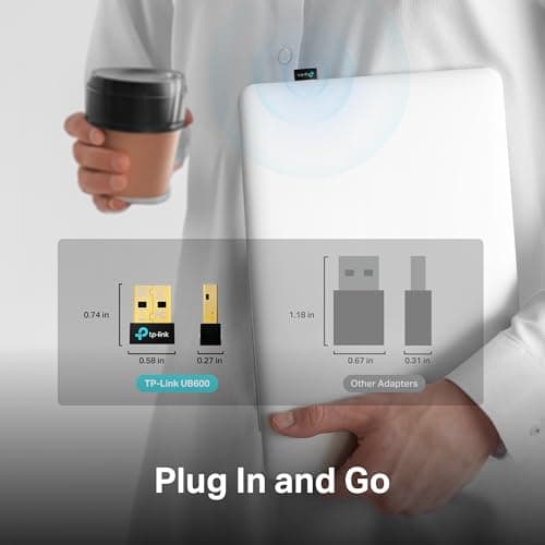 TP-Link Nano USB Bluetooth 6.0 Adapter (UB600) - Bluetooth Dongle for PC | Plug & Play for Windows 11/10/8.1/7 | Connect Up to 7 Devices | Nano Design — view 3