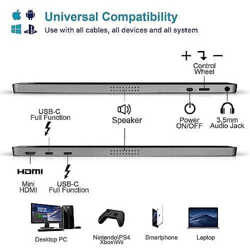 KYY Portable Monitor 15.6" 1080P Computer Monitor Screen Extender w/Cover — view 4