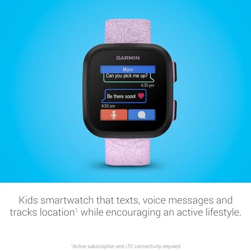 Garmin Bounce™, Kids Smartwatch, Two-Way Text and Voice Messaging, Location Tracking, Lilac Floral — view 2