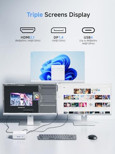 MINISFORUM UM880 Plus Mini PC AMD Ryzen 7 8845HS(8C/16T, up to 5.1GHz), 32GB DDR5 1TB PCIe4.0 SSD, HDMI+DP+USB4 Triple Outputs, OCuLink Port, 2.5G LAN, 5x USB Port, Radeon 780M Graphics Micro Computer — view 6
