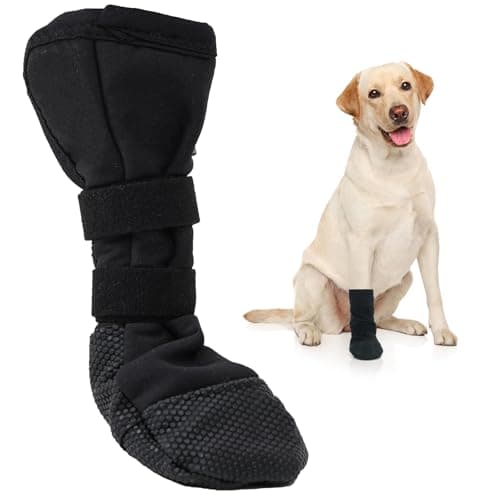 IKIPUKO Dog Boot for Paw Wound Recovery, Anti-Slip Dog Injured Paw Protector, Shoe for Medium Large Dogs, Adjustable Dog Bootie Outdoor to Keep Paw Dry and Clean, Prevent Licking, Dirt and Mud, XL
