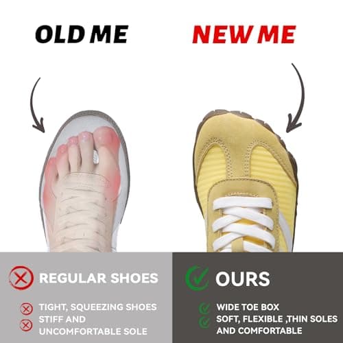 Barefoot Shoes Women Men - Wide Toe Box Sneakers Women Casual Tennis Shoe | Zero Drop Minimalist Trainers Hiking Walking Shoes | Lightweight Breathable Non-Slip Comfortable Fashion Sneakers Footwear — view 4