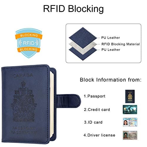WALNEW RFID Blocking Passport Holder Travel Wallet Cover Case — view 2