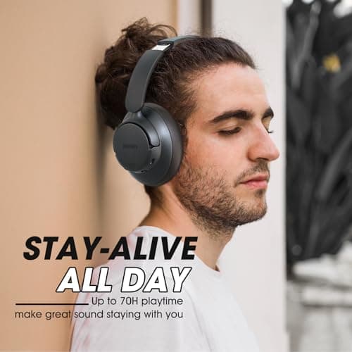 BERIBES Upgraded Hybrid Active Noise Cancelling Headphones with Transparent Modes,70H Playtime Bluetooth Headphones Wireless Bluetooth with Mic, Deep Bass,3.5MM Cable,Soft-Earpads,Fast Charging-Black — view 4