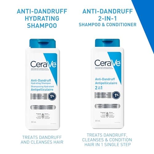 CeraVe 2-in-1 Anti-Dandruff Hydrating Shampoo and Conditioner, Gently Cleanse Scalp, Remove Flakes, & Reduce Itching while Hydrating the Hair. Suitable for all Hair Types, Even Colour-Treated. 355mL — view 9