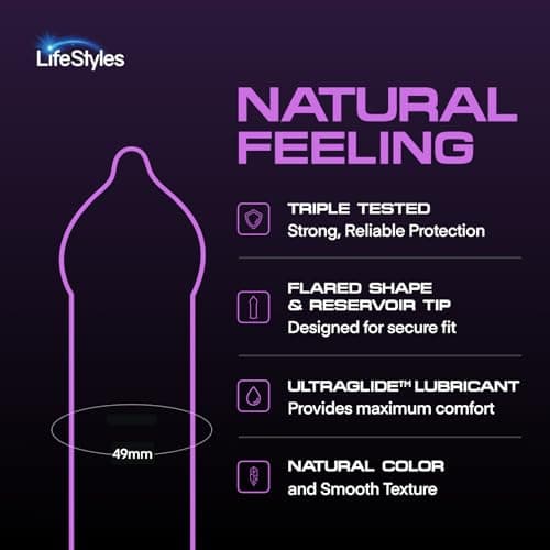 LifeStyles Natural Feeling Condoms - 36 Count - Lubricated Natural Rubber Latex Condoms, Paraben-Free, Packaging May Vary — view 4