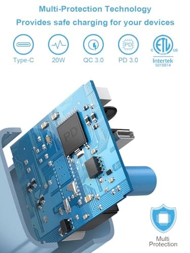 Extra Long 10FT iPhone 14 13 12 Charger Fast Charging 20W PD USB C Wall Charger with Fast Charging Cable Compatible iPhone 14/13/12/11/Pro/Pro Max/Mini/Xs Max/XR/X, iPad - Blue — view 2