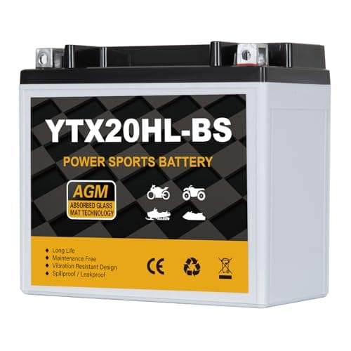 Daakmax YTX20HL-BS Motorcycle Battery 12V 18Ah 310CCA, Maintenance Free Sealed AGM Powersport Battery, Replacement for ATV UTV Scooter, YTX20HL BS / ETX20L / GTX20HL-BS