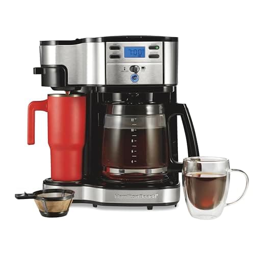Hamilton Beach 2-Way Brewer Coffee Maker, Single-Serve and 12-Cup Pot, Black/Stainless Steel(49980A), Carafe