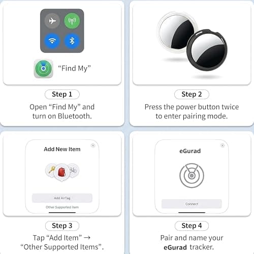Air Tracker Tags-2 Pack[Apple MFi Certified]Work with Apple Find My(iOS Only)Bluetooth Smart Tag Item Finder Locator Global Tracking Waterproof 100dB Sound Replaceable Battery for Kids Key Car Wallet — view 5