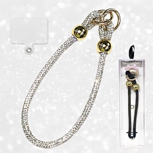 CCSmall Rhinestone Phone Charm Wrist Strap Detachable Diamond HL Silver — view 5