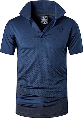 jeansian Men's Short Sleeve Fit Sport Polo Tee Shirts T-Shirts Tshirt Tops Poloshirt Golf Tennis Pickleball LSL195_Navy_L