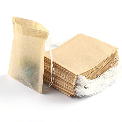 100 Pcs Tea Bags for Loose Tea, Disposable Tea Bags with Drawstring Tea Filter Bags Empty Tea Bags for Loose Leaf Tea and Coffee (3.54 x 2.75 inch)