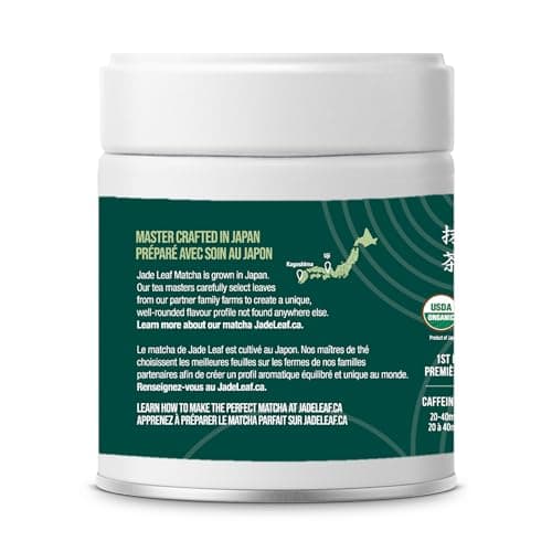Jade Leaf Matcha Organic Ceremonial Grade Matcha Green Tea Powder - 100% Pure Japanese First Harvest Green Tea for Ceremonies, Usucha, Lattes 30g Tin (Pack of 1) — view 3