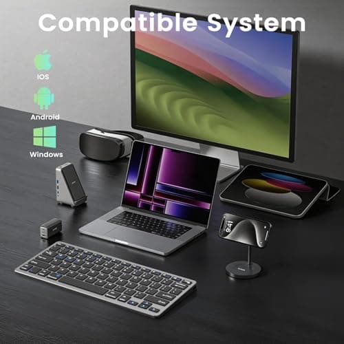 SQQSOOZ Wireless Rechargeable Keyboard, Slim Keyboard, Grey Black