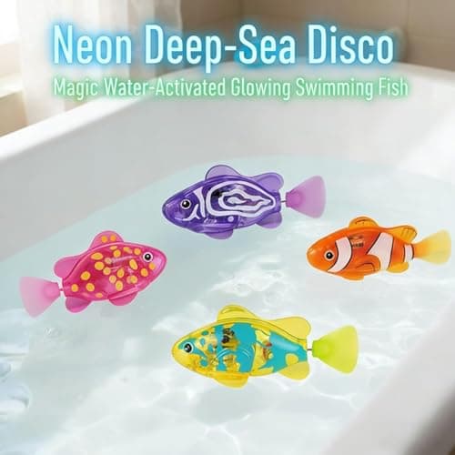 Magic Glowing Swimming Fish, Interactive Water-Activated Robot Toy, Magic Water Activated Glowing Swimming Fish for Bath Pool Aquarium, Interactive Electronic Pet (4Pc) — view 5