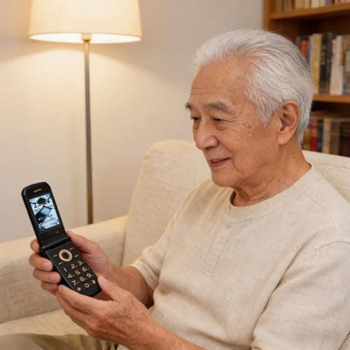 PUSOKEI Flip Cell Phone for Seniors, 4G Unlcoked Flip Phone with 2.4" Screen, HD Camera, Big Buttons, Clear Loud Sound, FM Radio, Dual SIM Slot, 4800mAh Battery (Black) — view 4