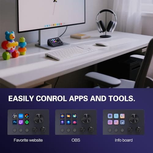 TreasLin Stream Controller Deck with12 Customizable Macro Keypad to Trigger Actions in OBS Twitch YouTube for Content Creators Stream Dock Compatible with PC & Mac N3 Black Macro Keypad