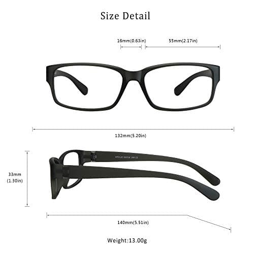 LifeArt Blue Light Blocking Glasses, Anti Eyestrain, Computer Reading Glasses, Gaming Glasses, TV Glasses for Women Men, Anti Glare (Black, 0.25 Magnification) — view 5