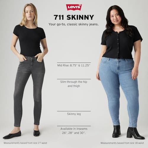 Levi's Women's 711 Skinny Jeans, Soft Clean White, 26 (US 2) Short — view 3