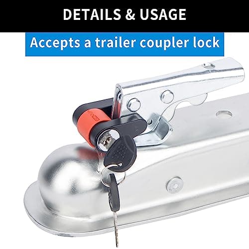METOWARE Straight Trailer Coupler for 2" Channel, 2" Ball Trailer Tongue Coupler 3,500LBS — view 4