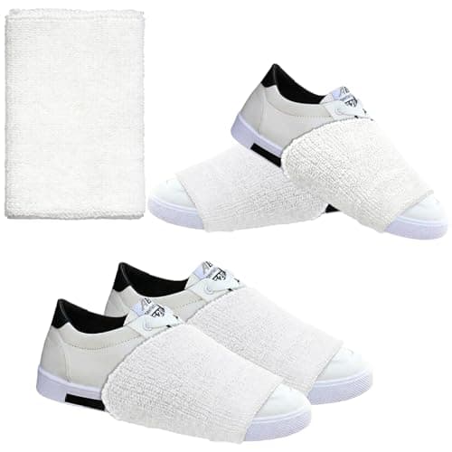 Rimoev Sock Shoes for Dancing, 2 Pairs Dance Socks Non-Slip, 4.7"x3.3" Dance Foot Covers for Hip Hop, Shoe Covers Over Sneaker for Hip Hop, Salsa, Tango, Yoga, Ball Games (White)