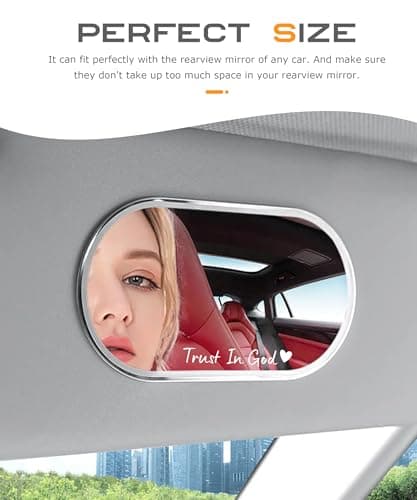 SCUARI 4PCS Car Stickers,Cars Decals,Car Accessories Trust in God Rearview Mirror Sticker,Trust in God Mirror Decals,Suitable for Most Cars, Trucks, Motorcycles, SUVs (White) — view 3