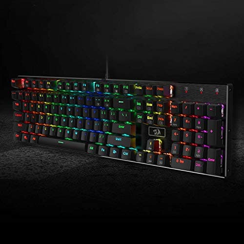 Redragon K556 RGB LED Backlit Wired Mechanical Gaming Keyboard, 104 Keys Hot-Swap Mechanical Keyboard w/Aluminum Base, Upgraded Socket and Noise Absorbing Foams, Quiet Linear Red Switch — view 8