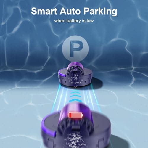 Poolease Cordless Pool Vacuum Robot with Dual high-Powerful Motors Provide Strong Suction, Self-Parking, 100 Min Runtime, Robotic Pool Cleaner for Above/In-ground Flat Pool up to 960 Sq.ft — view 3