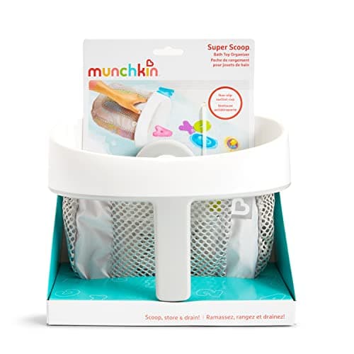 Munchkin Hanging Bath Toy Storage with Quick Drying Mesh, Grey — view 7