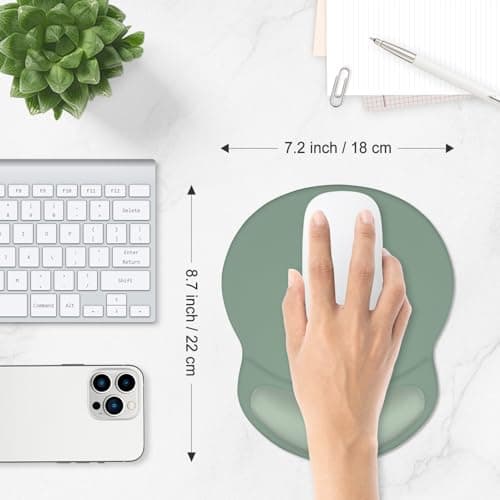 ITNRSIIET Ergonomic Mouse Pad with Comfort Gel Wrist Rest, Non-Slip PU Base, Smooth Textured Surface, Reduces Hand Fatigue & Wrist Pain, 220 x 180 mm for Office Gaming Home, Sage Mint Gradient — view 5