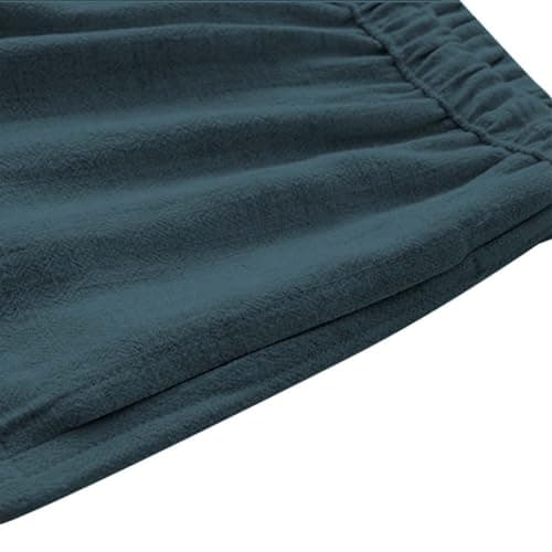 Men's Chinese Traditional Outfits Linen Tang Suit Mandarin Long Sleeved Shirt Breathable Pants Training (Green, L) — view 4